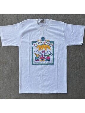 Vintage 90s Methodist Church Religious Preschool Light Shirt YOUTH Large 14-16